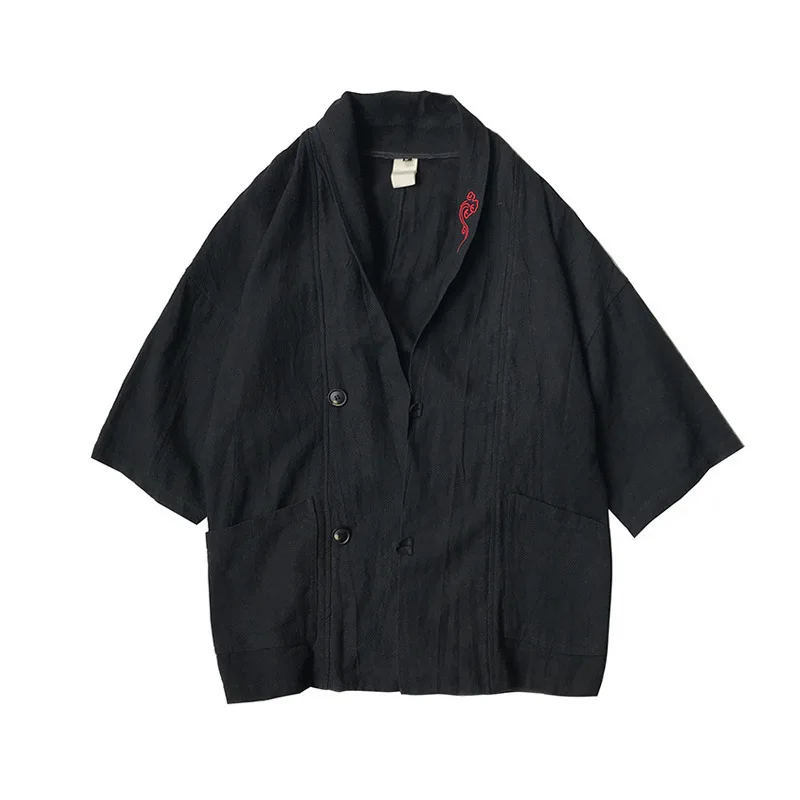 2019 Embroidery Kimono Jacket Man Chinese Windbreaker Streetwear Shirt Coat Linen Cardigan Jackets Coat Summer Plus Size 5xl 2019 Embroidery Kimono Jacket Man Chinese Windbreaker Streetwear Shirt Coat Linen Cardigan Jackets Coat Summer Plus Size 5xl