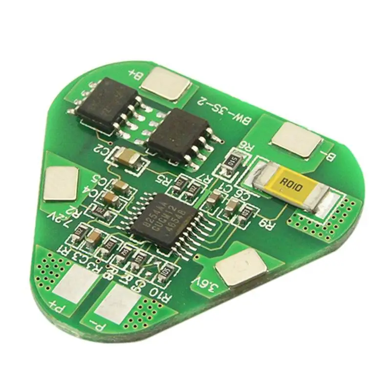 

3S 4A Li-ion Li-Po Cylindrical Prismatic Lithium Polymer Battery 3 Cell PCB Module Board Short Circuit Overcharge Protection BMS