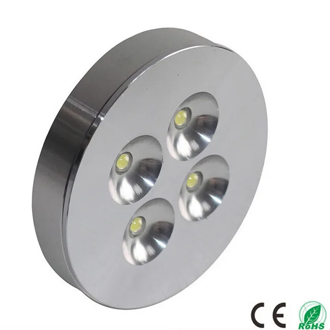 

Free Shipping 4x1W Warm Cold White LED Puck Light /Led Down Light AC85-265V