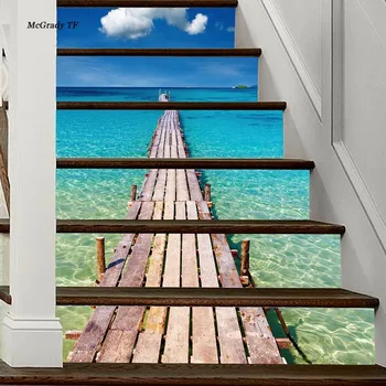 

6pcs/set Tiles Stickers Stair Stickers Decals Kids Love Removable Waterproof Stairway Vinyl Stickers Home Decoration Home Decor