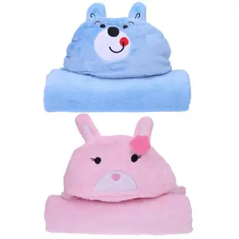 

Soft Baby Blankets Animal Shape Hooded Printed Lovely Baby Kids Bathing Towels Kids Bath Towel Baby Swaddle Wrap Hooded Bathrobe