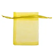 

Household 50pcs / Lot Can Pull Yellow Small Organza Bag Like Wedding Christmas Gift Bag Jewelry Bag Pouch