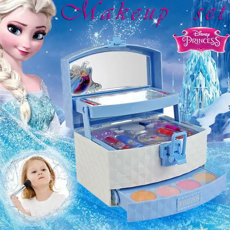 32pcs Disney Snow Princess Dressing Case Toy Set Mini Portable