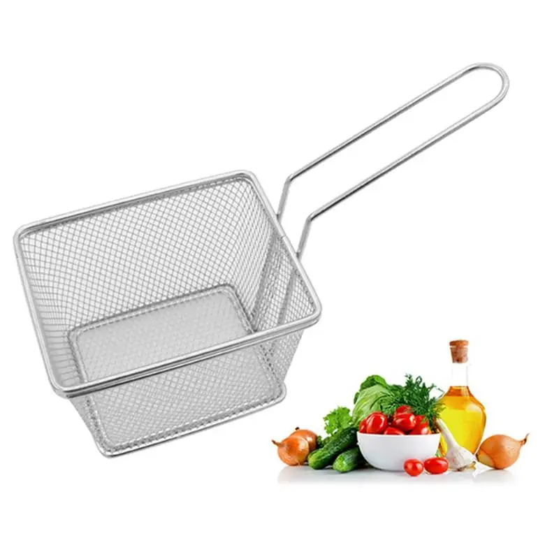 Stainless Steel Mini Frying Basket Strainer Food Colander for Potatoes Chips French Fries Chicken Wings