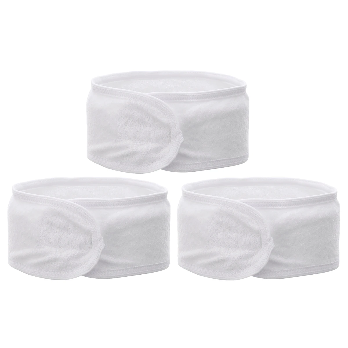 

Frcolor 3PCS Headband Multi Use Practical Soft Elastic White Hair Loop Hair Band Headbands for Wash Face Makeup SPA