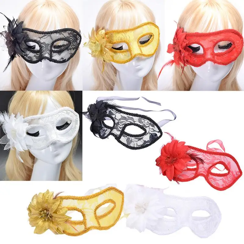Exquisite Style Fancy Dress Party Mask Nice Lace Side Flowers