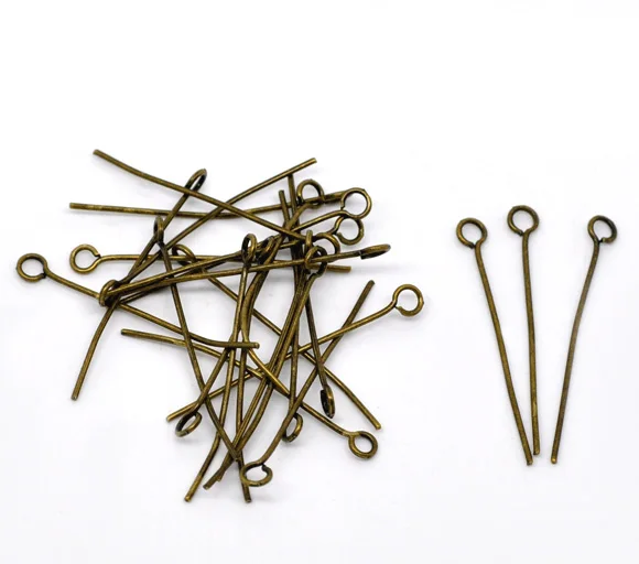 

DoreenBeads 500PCs Ancient Bronze Eye Pins 32x0.7mm(21 gauge) (B01744), yiwu