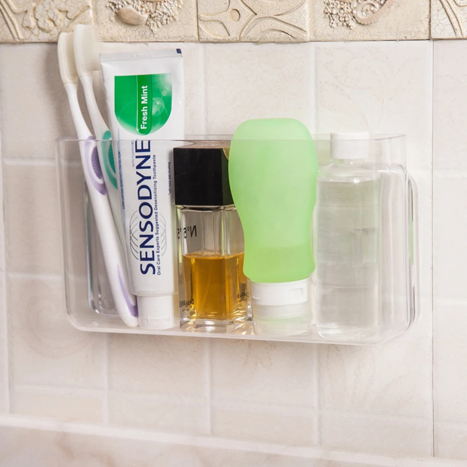 Bathroom Toothbrush Storage Box Wall-mounted Cosmetics Box Remote Control Holder Kitchen Tools Finishing Box