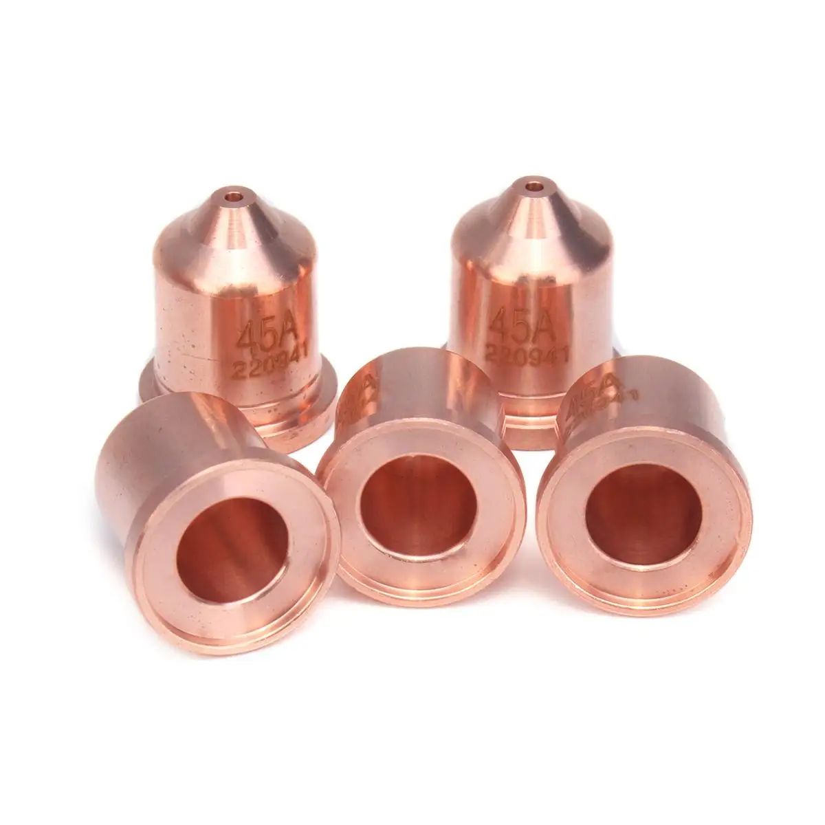 5Pcs Plasma Cutter Kit Red Copper Nozzles Consumables Consumable Nozzle For Cutting Welders Torch PMX 45XP