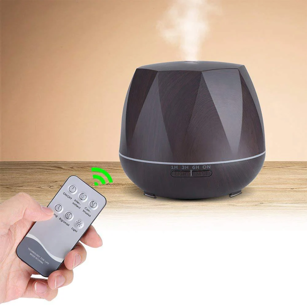

500ml Air Humidifier Essential Oil Aroma Mist Maker With Wireless Remote Control Timing Function Touch Button Colorful Light
