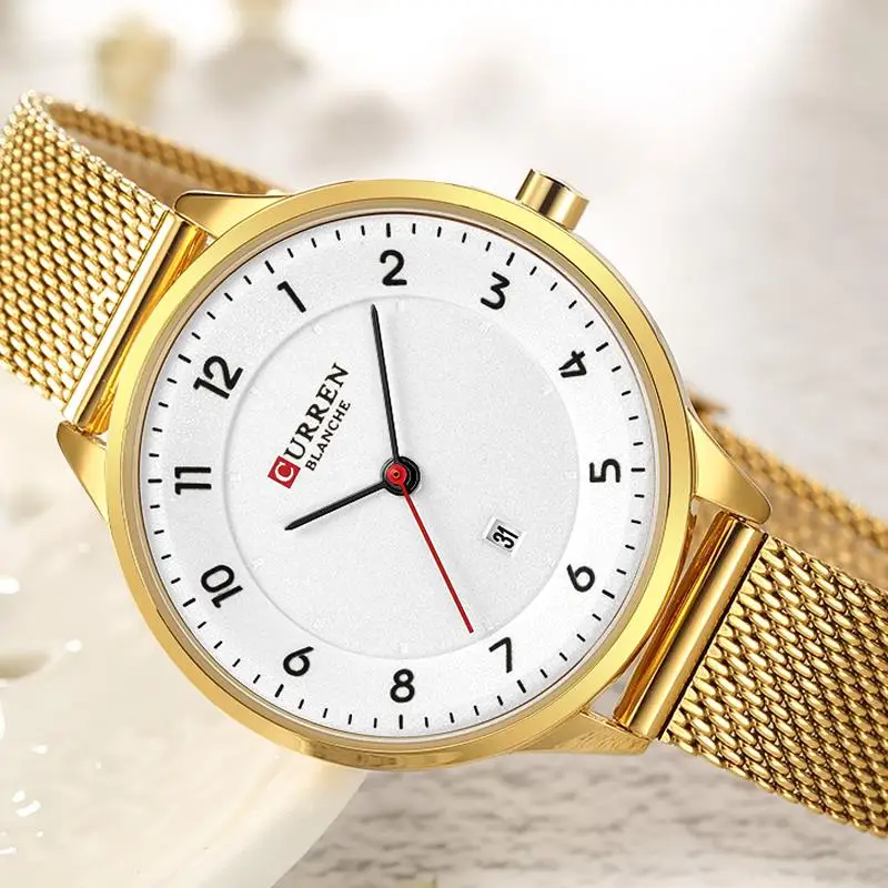 

Curren Fashion women's watches Stainless Steel Gold watch women Curren Hot Selling Ladies Watch Quartz women watches 9035B
