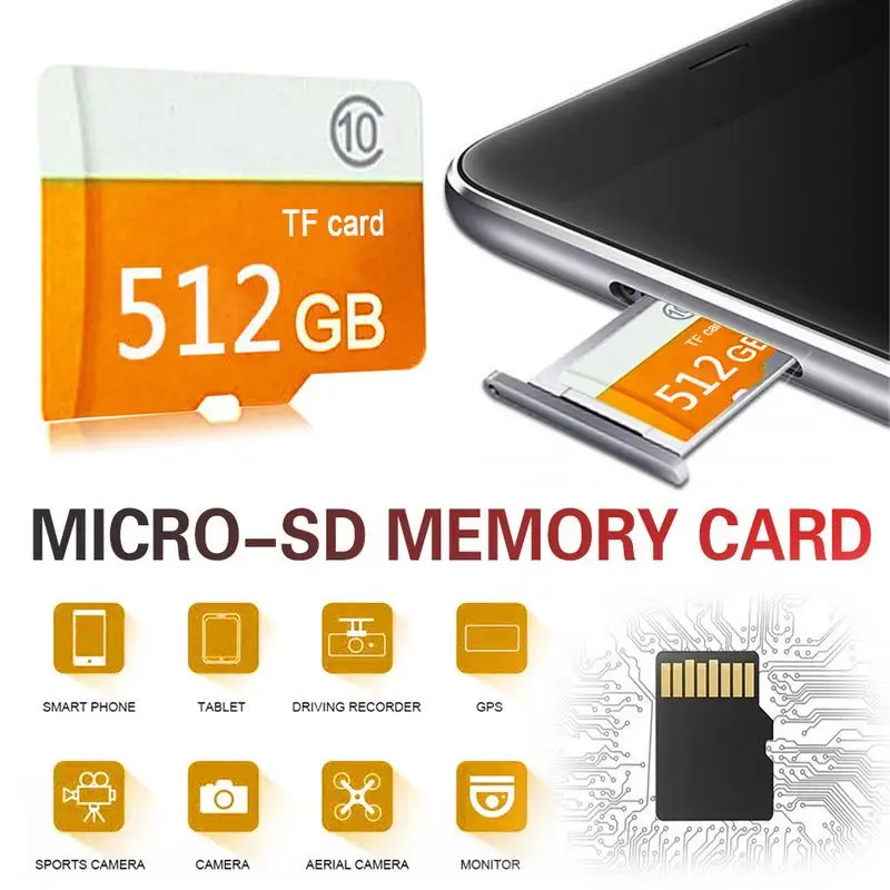 

2019 New 8GB-512GB Neutral Memory Card for Mobile Phone Camera Driving Recorder With Free Multi Card Reader
