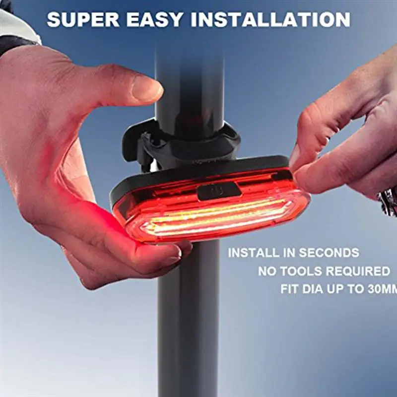 

USB Rechargeable Bicycle Tail Light Waterproof 5 Modes LED Back Bike Flashing Safety Warning Lamp Red