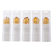 5 шт./компл. нейлон акварель гуашь акриловая Краски набор кистей Золотой Трубки белый стержень красивые туфли на плоской подошве с заостренным носком; туфли с украшениями-голова Краски кисти товары для рукоделия