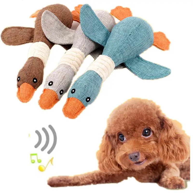 

Pet Dog Sound Toys Wild Goose shape Squeaker Squeaky Plush Sound Chewing Cleaning teeth Funny Toys