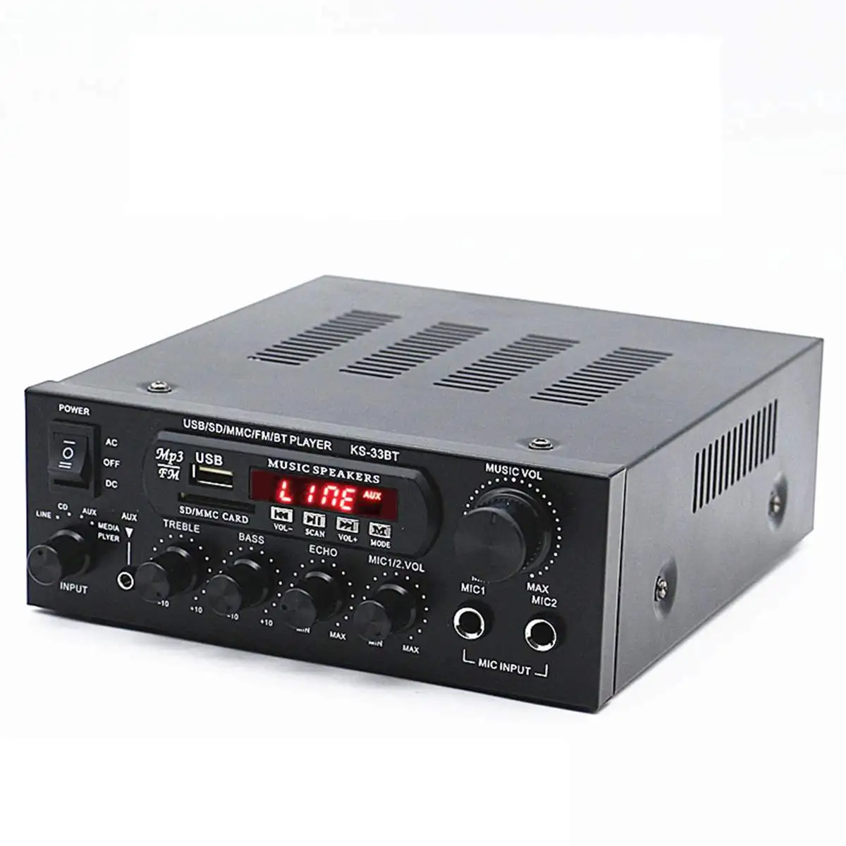 Comprar AMPLIFICADOR DE POTENCIA DE Audio de 1000W 220V 110V amplificadores de cine en casa Audio con soporte de Control remoto FM USB tarjeta SD bluetooth