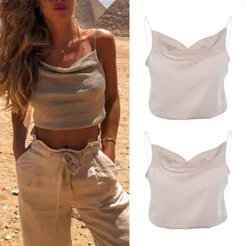 

New 2019 Women Sleeveless Vest Top Casual Tank Crop Tops Summer Joker