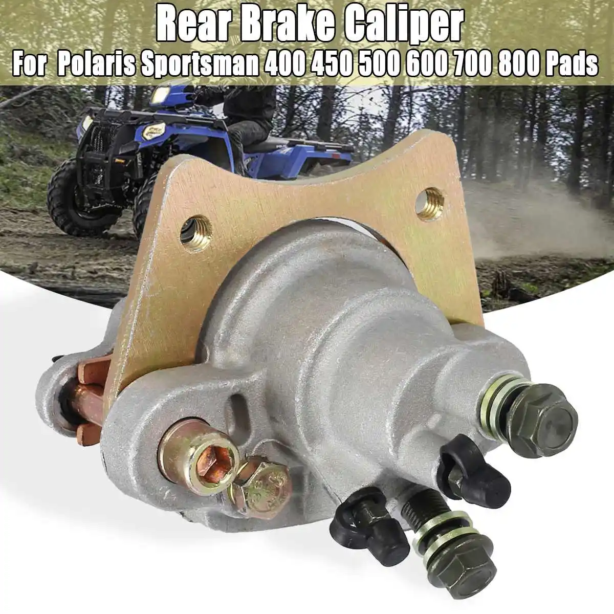 

Rear Brake Caliper & Pads Fit For Polaris Sportsman 400 450 500 600 700 800 Silver Metal Auto Replacement Parts Brake System
