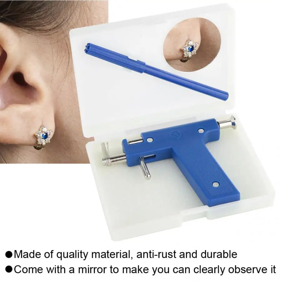 

1 Set Professional Painless Body Piercing Tool anti-rust Nose Ear Navel Ear Hole Body Piercing Tool No Pain Safe Sterile