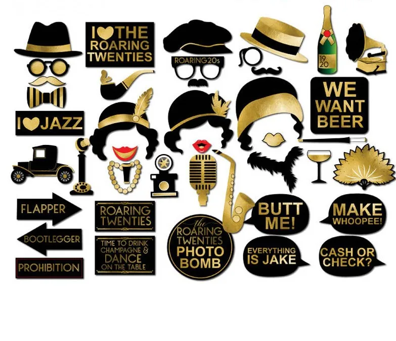 

42pcs Party Props Photobooth Accessories Funny Lips Mustache Pipe Photo Booth Props Photocall Kits
