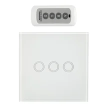 Настенный бесконтактный выключатель с дистанционным управлением, розетка ЕС, светильник, розетка, панель включения/выключения, сенсорный датчик, 3 комплекта, белый цвет