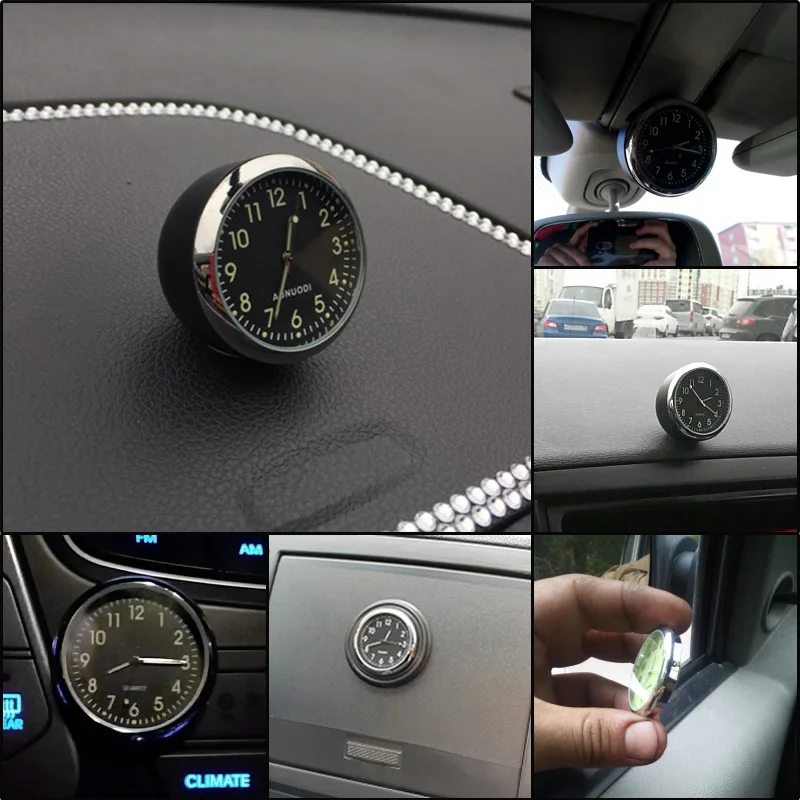  Mini Clock In Car Luminova Mechanics Quartz Clock Mini Car Watch Digital Car Clock Automobile Clock