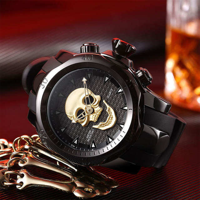 3D SKULL SILICONE WRIST BAND WATCHES (4 VARIAN)