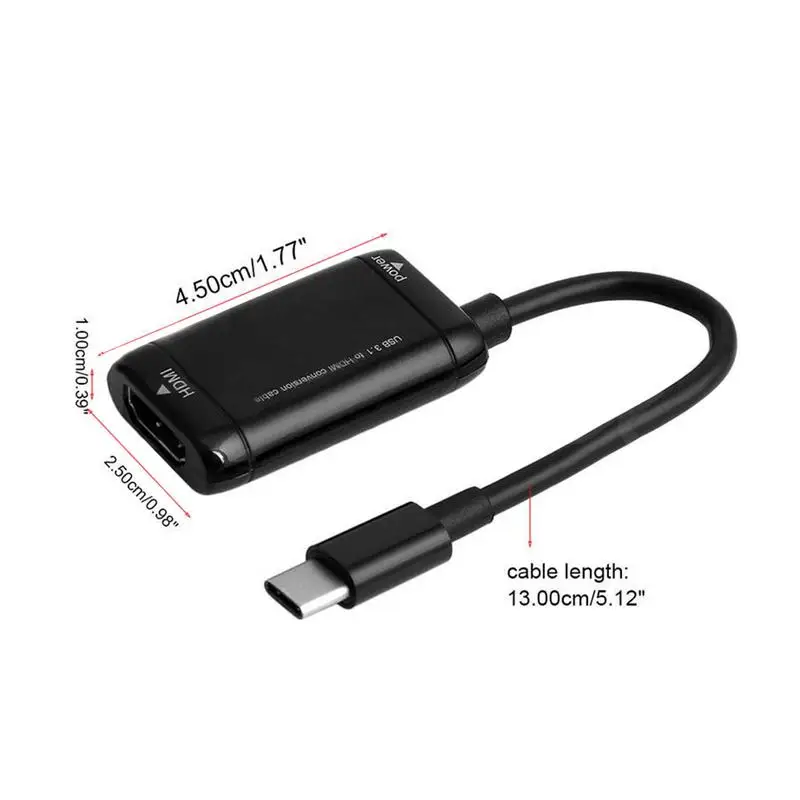 USB-C type C к HDMI адаптер USB 3,1 кабель для MHL Android телефон планшет черный