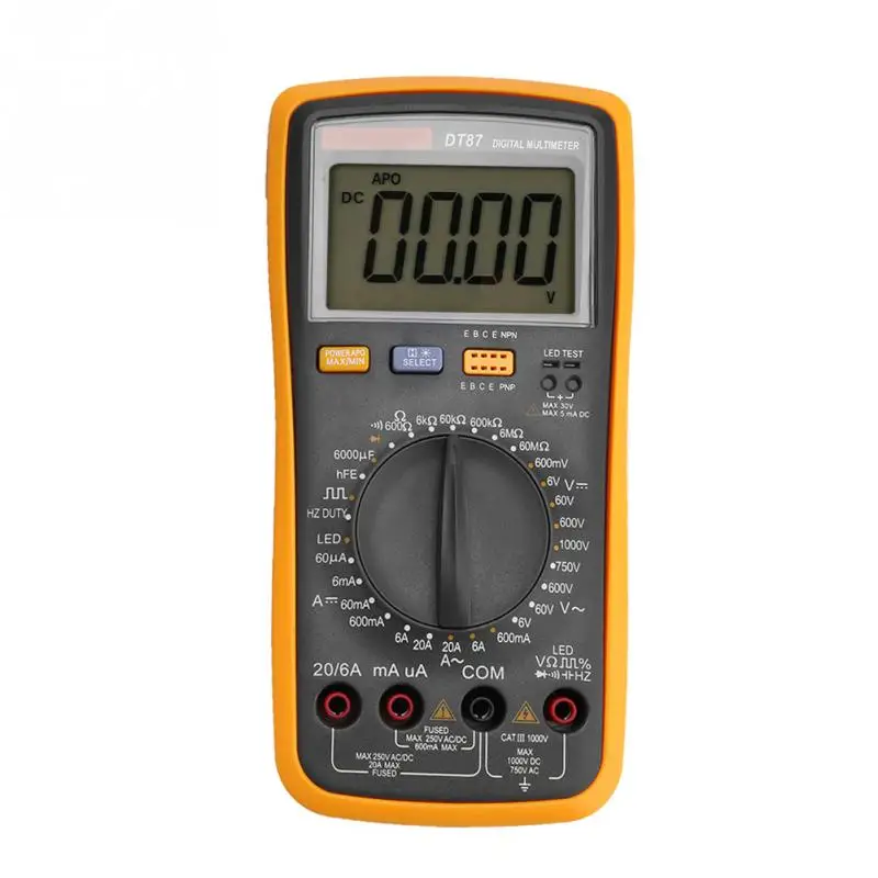 Многофункциональный мультиметр DT87 6000 отсчетов переменный/постоянный ток вольт