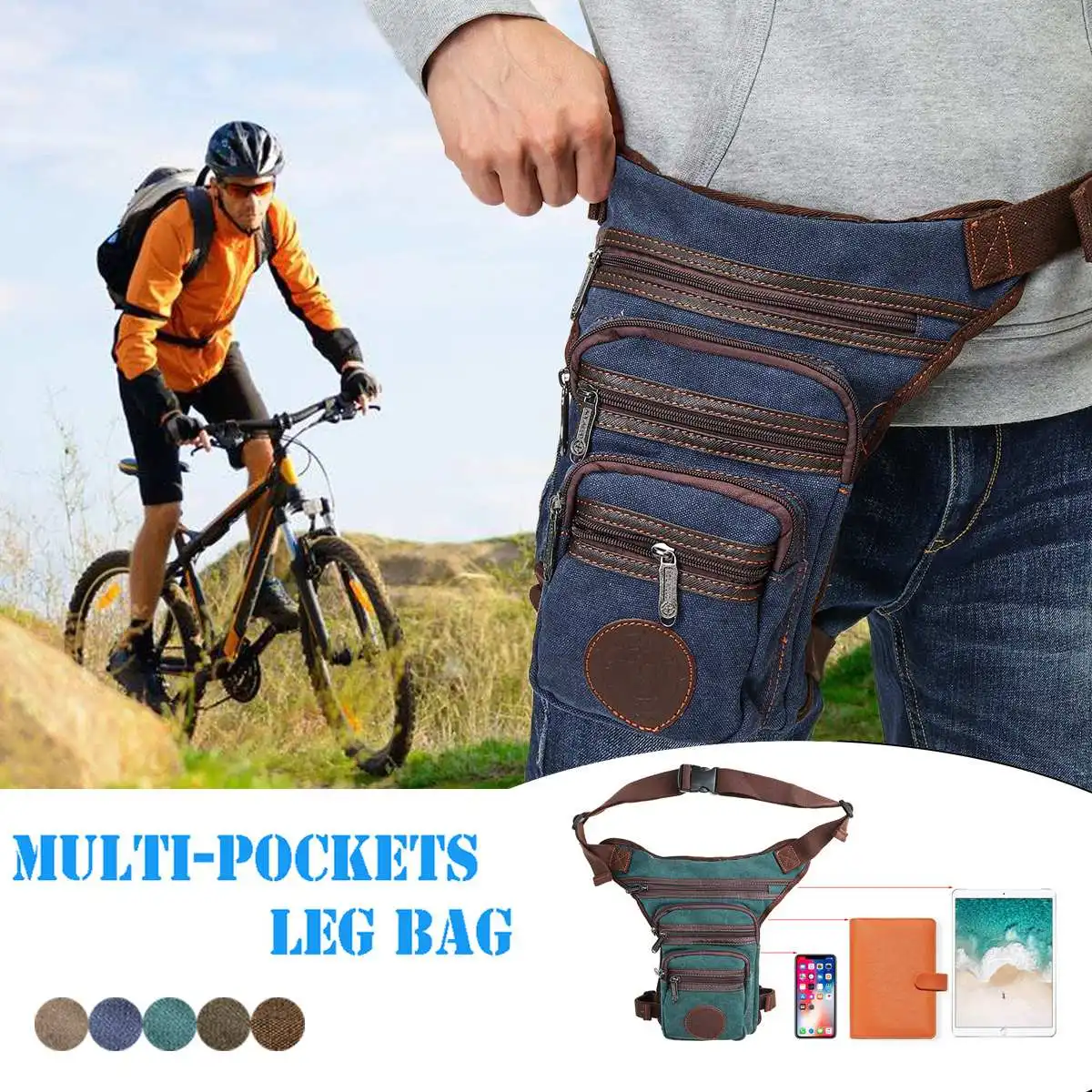 

Men Waist Pack Thigh Drop Leg Waist Leg Bags Fanny Pack Belt Bag Casual Travel Motorcycle Sport Multi-purpose Pouch