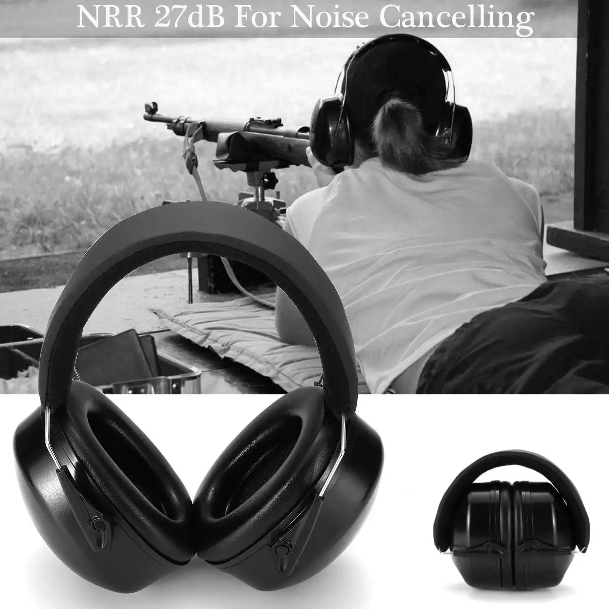 

Multifunctional Tactical Ear Muffs Noise Cancelling Shooting Hearing Protection Black Sound Insulation ABS+PU+Insulation Cotton