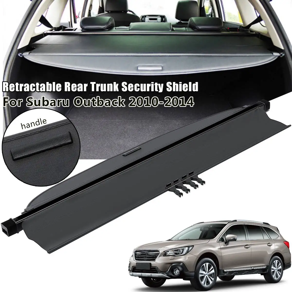 

2010-2014 for Subaru Rear Car Outback Retractable Trunk Tonneau Cargo Cover Security 65550AJ01BVH