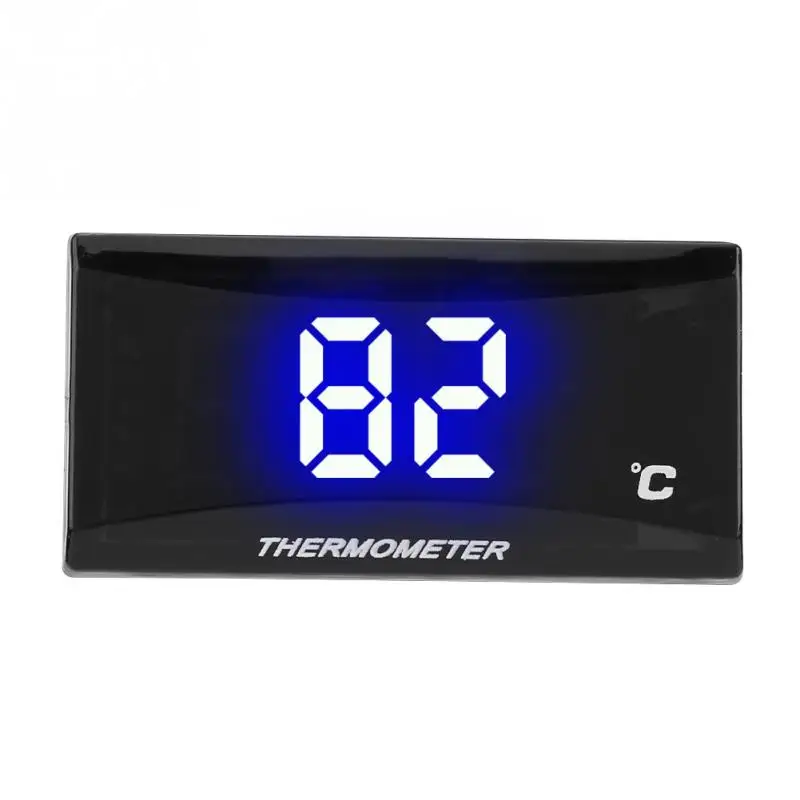 Цифровой термометр для воды и масла для мотоцикла 12 В, измеритель температуры воды, светодиодный индикатор, синий светильник