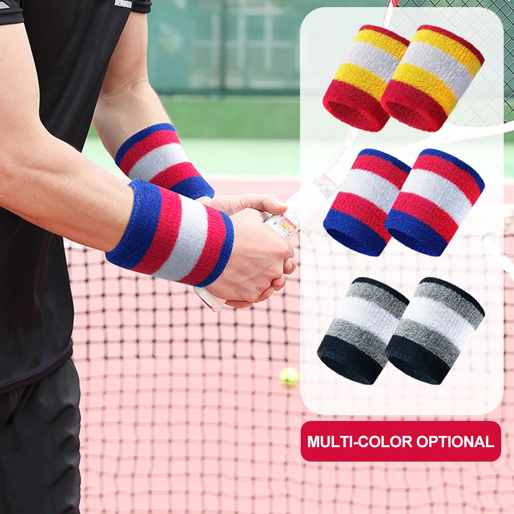 

Hot Selling Cotton Sweat-absorbent Sports Wristband Basketball Badminton Table Tennis Elbow Support Warm Breathable Guard Wrist