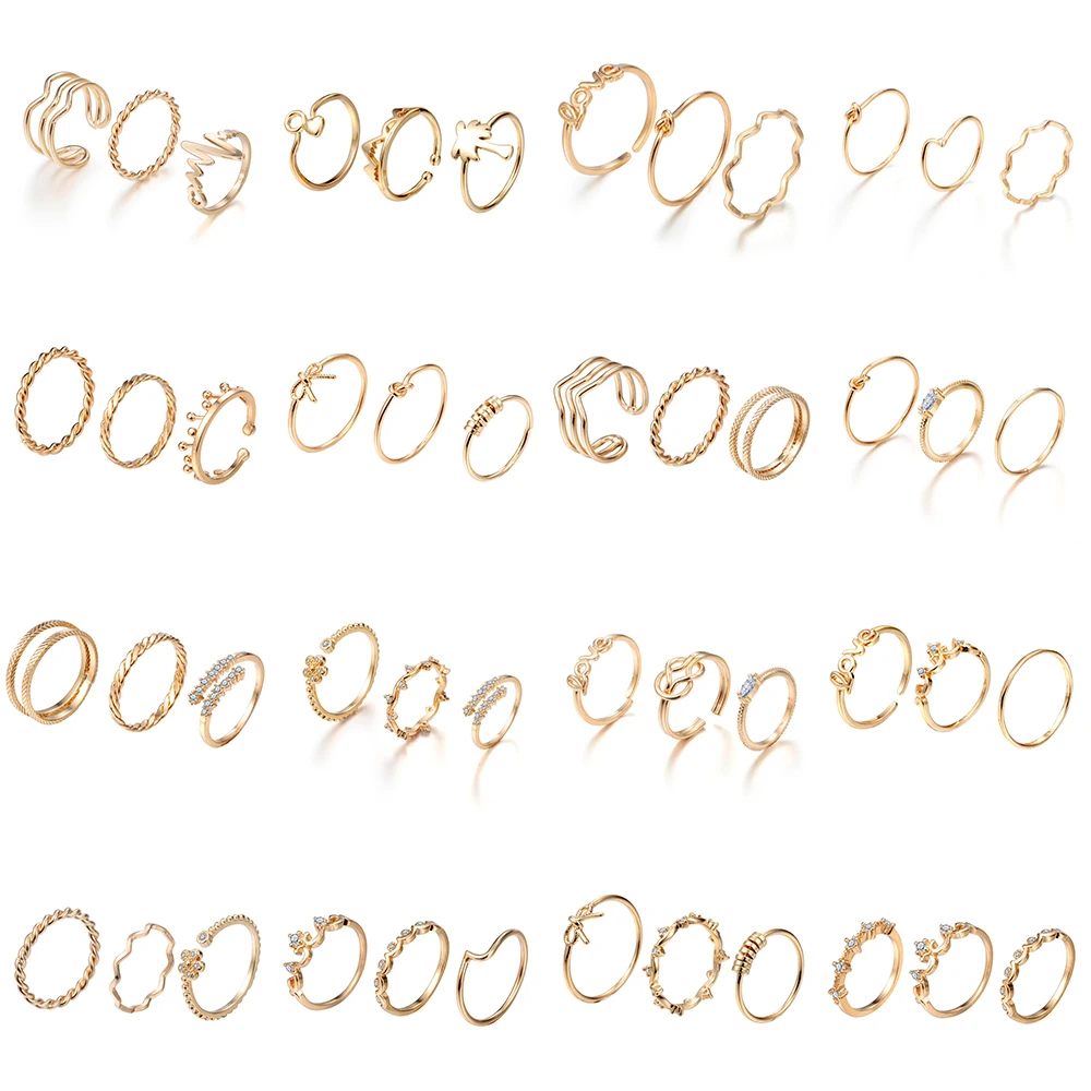 

Cxwind Bohemian Toe Ring Gold Charm Crystal Joint Knuckle Rings Sets for Women Finger Band Jewelry anillos wholesale lots bulk