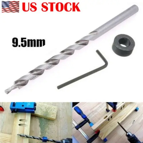 

3/8inch(9.5mm) Twist Step Drill Bit Set for Kreg Pocket Hole Drill Jig Guide US