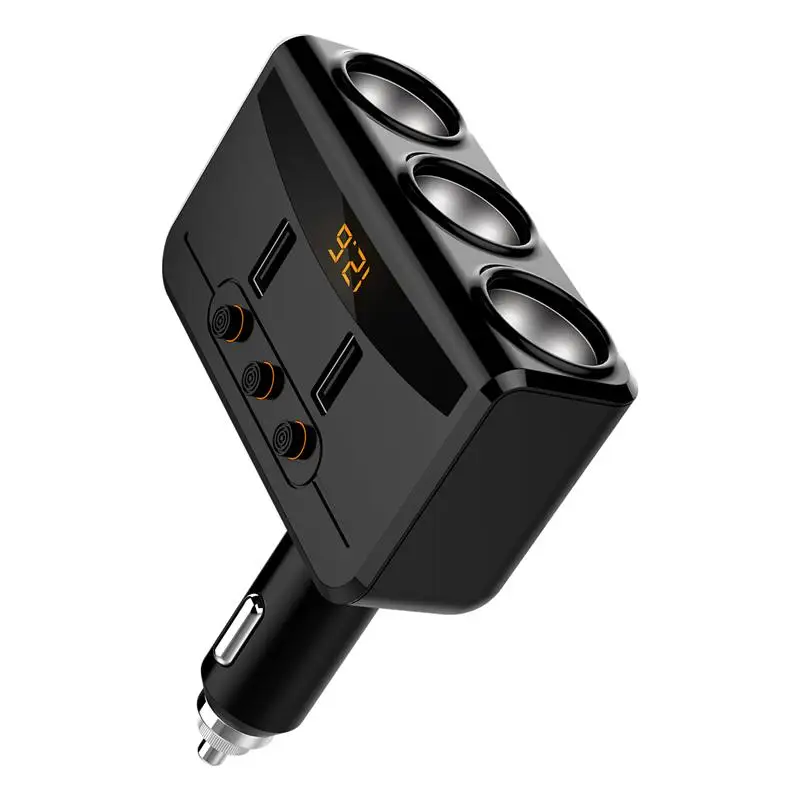Автомобильное автомобильное зарядное устройство с 3 портами USB двойной адаптер