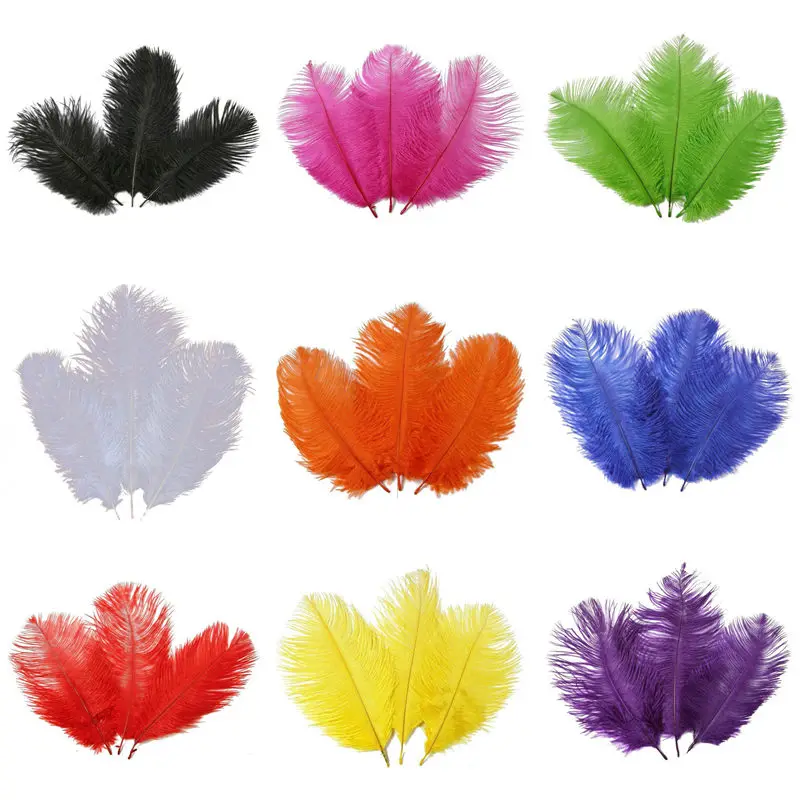 

10 pieces/batch 25-30 cm 10-12 inches fluffy soft ostrich feathers for craft DIY ostrich feather wedding decoration party plumes