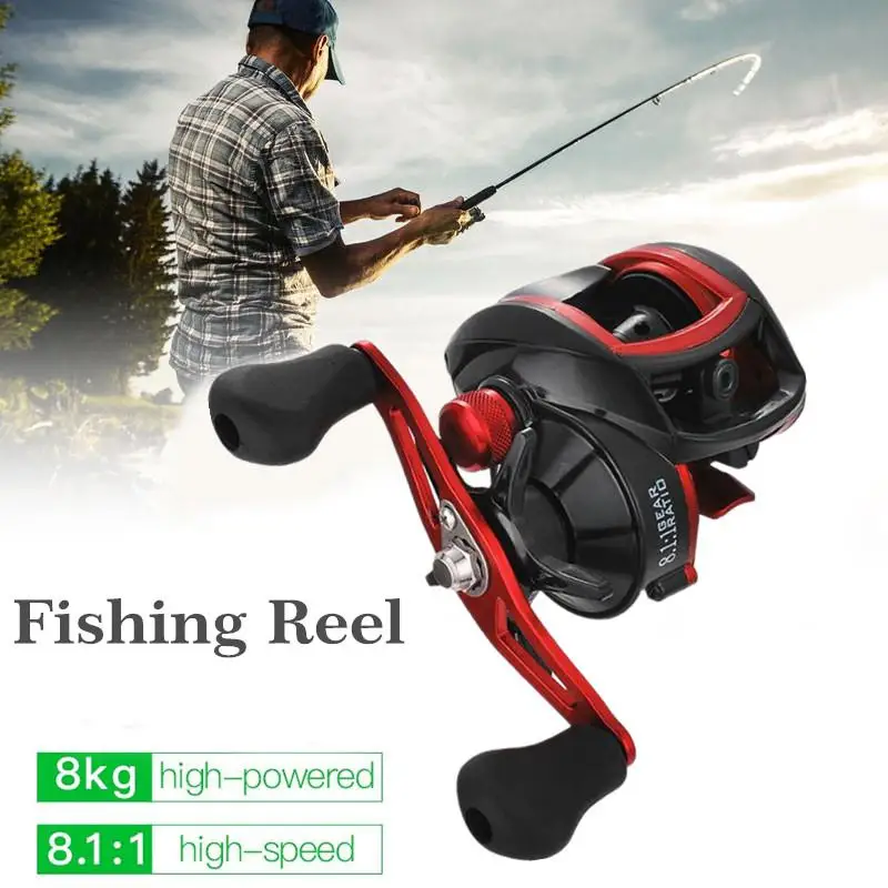 Mounchain الغزل الصيد عجلة 18 * 1BB المعادن Baitcasting الصيد بكرة 8.1: 1 تسديدة بعيدة اليسرى/اليد اليمنى الصيد عجلة