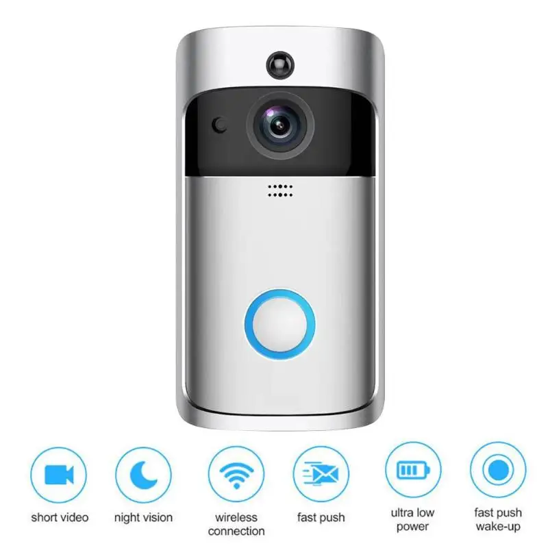  Wireless WiFi Smart HD 720P 1MP Visual Intercom Two Way Audio Recording Video Door Phone Intercom I