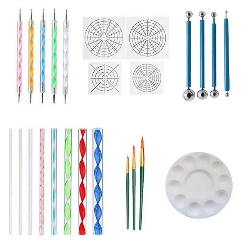 

25pcs Portable Hand Tool Set Dotting Manicure Tools Painting Pen Nail Art Pen Nail Care DIY Dotting Tool