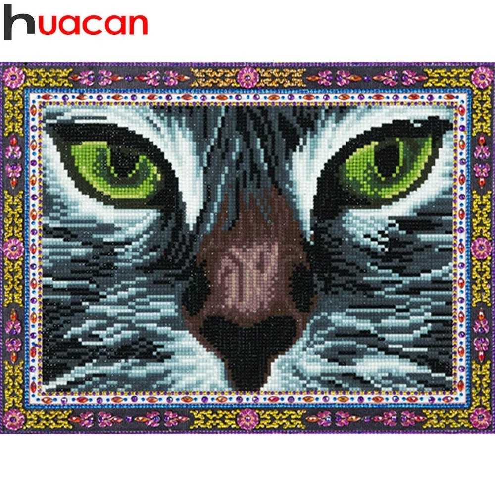 

HUACAN 5d Diamond Painting Cat Special Shaped Diamond Embroidery Sale Animal Full Round Mosaic Picture Of Rhinestone Decor Home