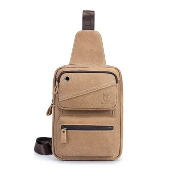 

ABDB-Bullcaptain Chest Bag Men Clasp Genuine Leather Bag Messenger Bag Fashion Men'S Bags Genuine