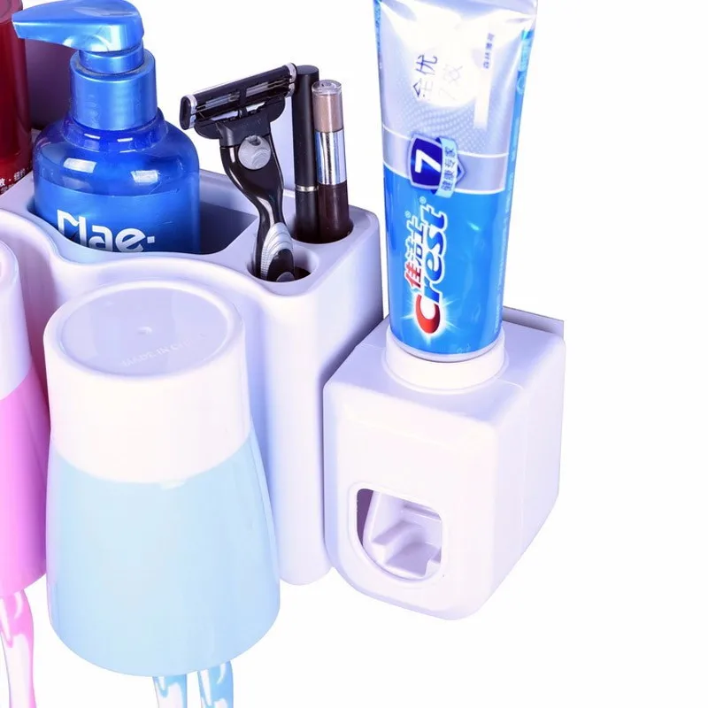 1 Pcs Mrosaa Adhensive Automatic Toothpaste Squeezer Distributor Home 4 Colors Toothpaste Dispenser Holder Bathroom Accessories