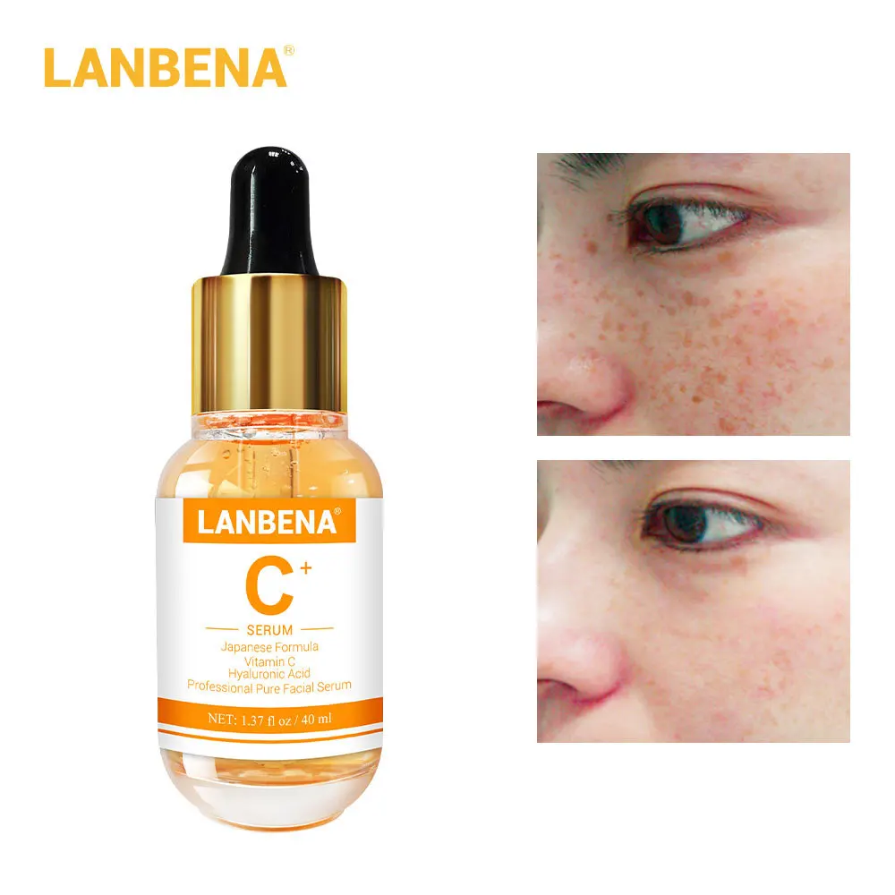 

LANBENA Vitamin C Serum 40ml Skin Care Whitening Facial Essence Remover Speckle Fade Dark Spots Brighten Nourishing Face Cream