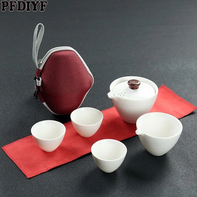 

Portable Outdoor Travel Coffee Tea set Teaware With Storage Bag Teapot Teacup Chinese Kung Fu Tea Sets Kettle Coffee for Gift