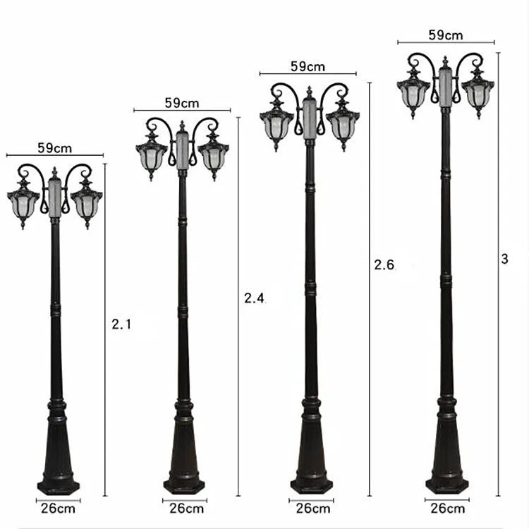 2,8 м уличный винтажный светильник с двумя стрелками или уличный садовый светильник
