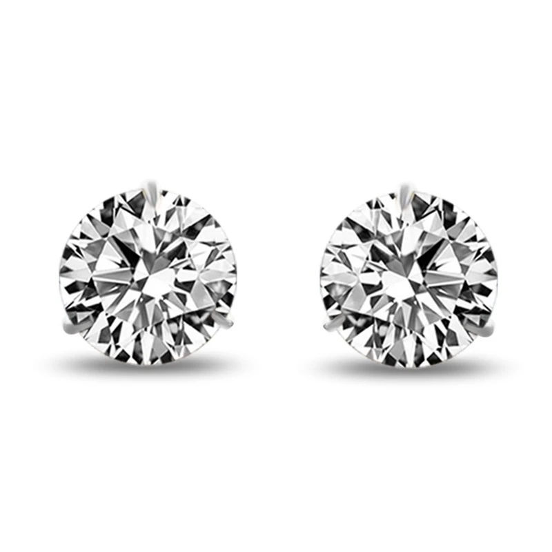 2.00ct белый топаз симу. Круглая шпилька для мартини из белого золота 14 карат с