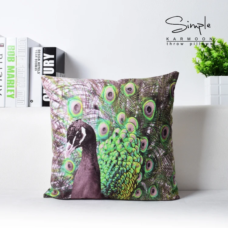 Sequin Cushion Cover Peacock Animal Throw Pillowcase Color Changing Reversible Decorative Pillow Case For Home Decor Funda Cojin