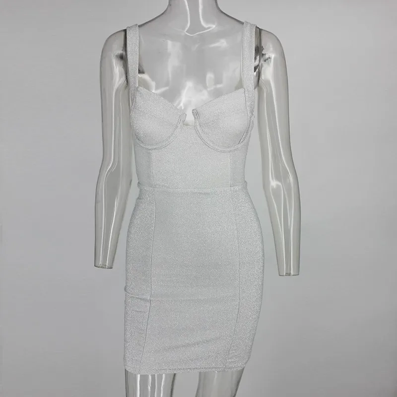 Ohvera, блестящие вечерние платья, женское летнее Мини-Платье на тонких бретелях с открытой спиной, сексуальное платье